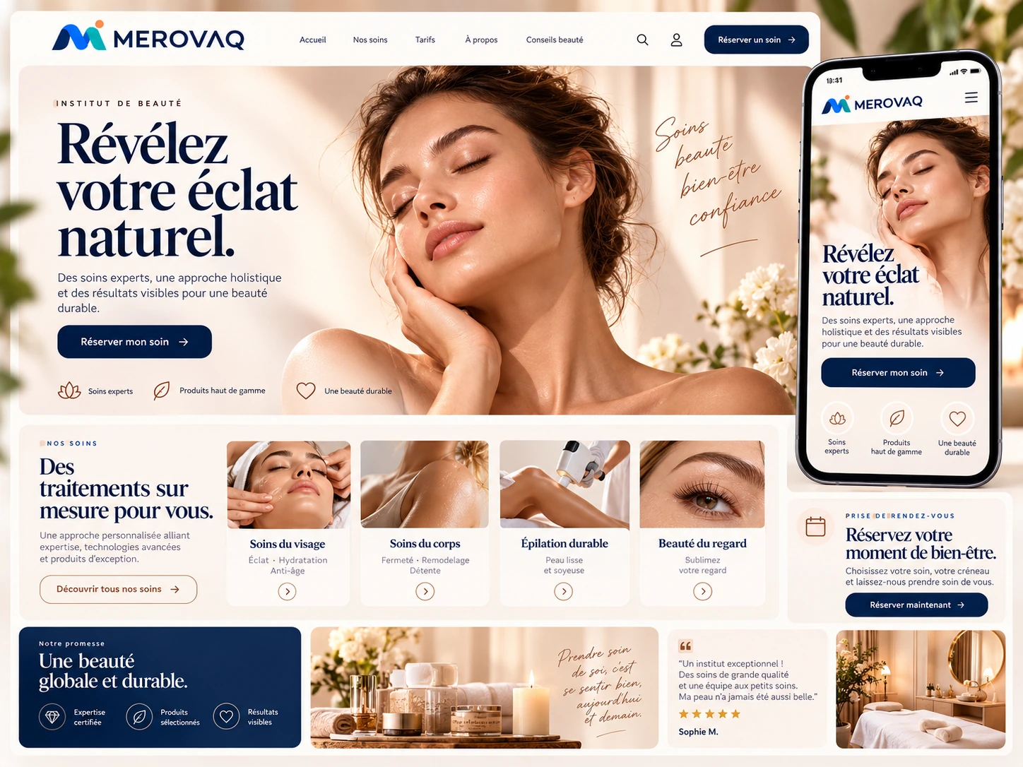 Institut de beauté — Soins et réservation en ligne